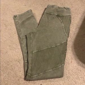 Green Moto leggings